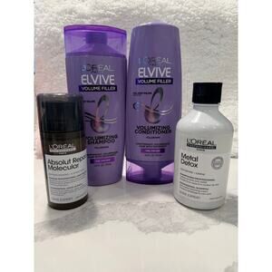 L'Oreal Professionnel & Elvive 4pc Bundle - Metal Detox, Absolut Repair, Volume